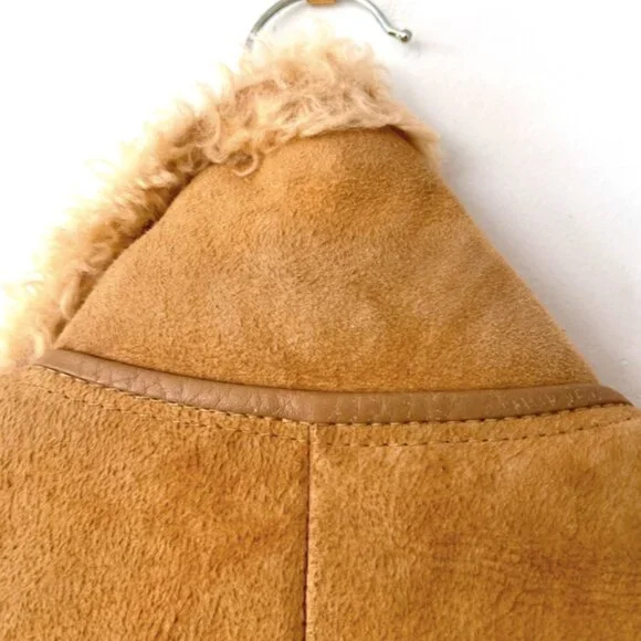 Vintage Suede and Shearling Bomber Jacket